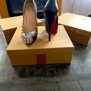 Christian Louboutin Asteroid Spike Snake Skin Pump